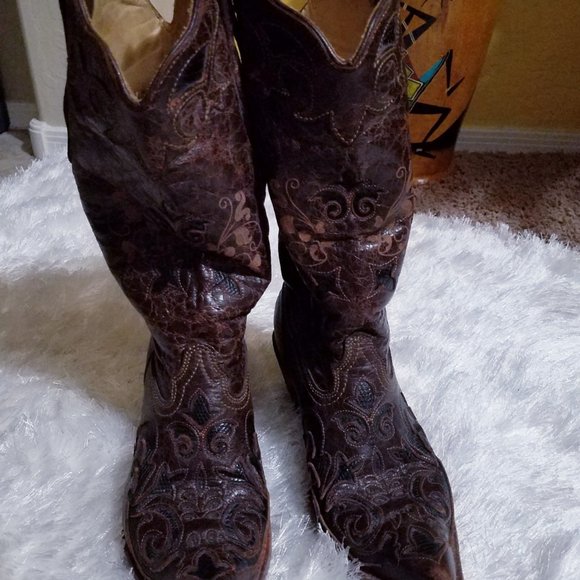Corral Vintage Leather Snip Toe Western Boots - Picture 1 of 6